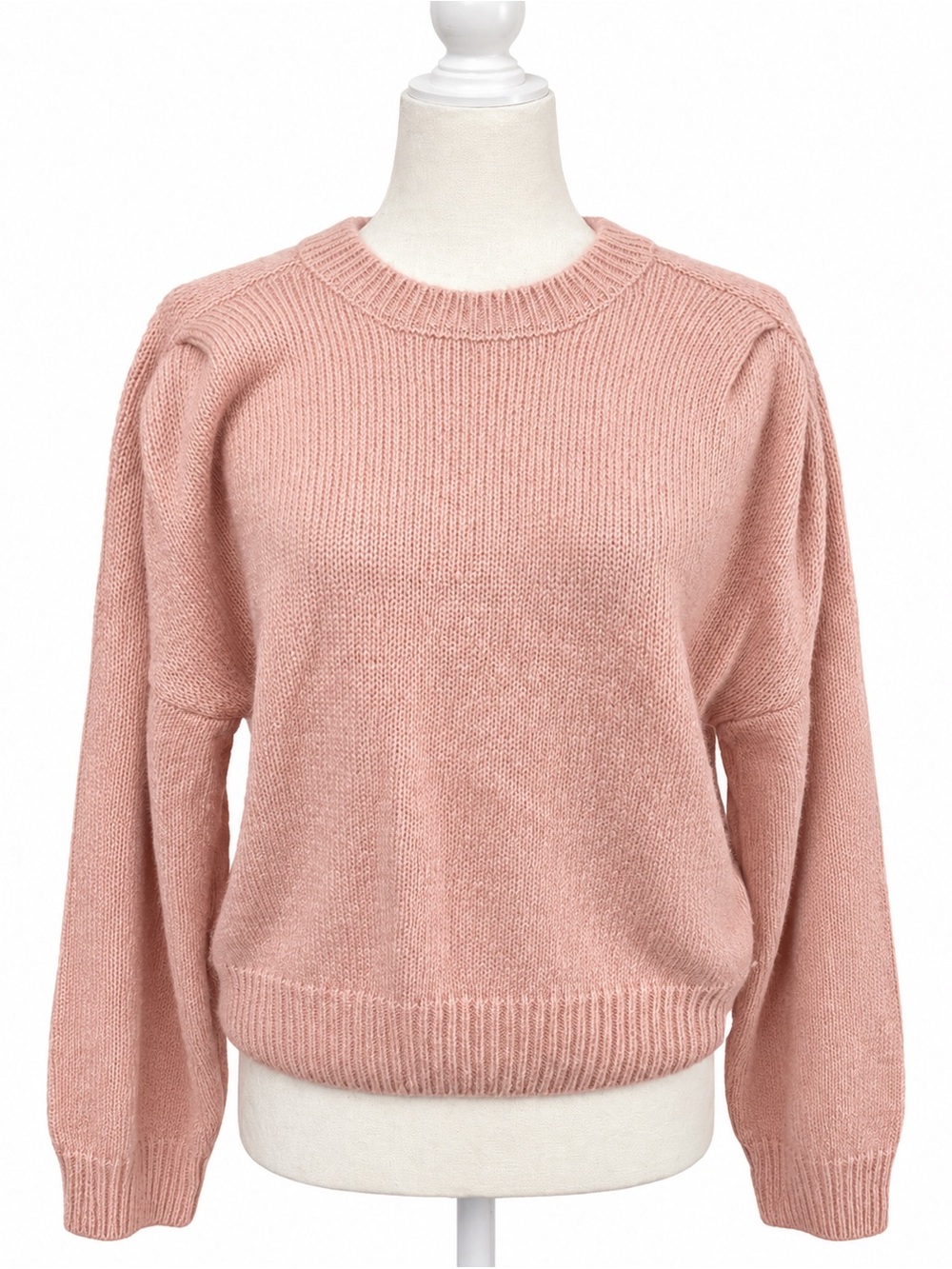 Double Zero Pink Knit Sweater Medium Soft Blush Crewneck NWT -Fuzzy/Boutique